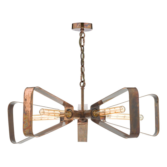 Dar Lighting YAV0564 Yavanna Industrial 5 Light Pendant Oiled Copper - 23791