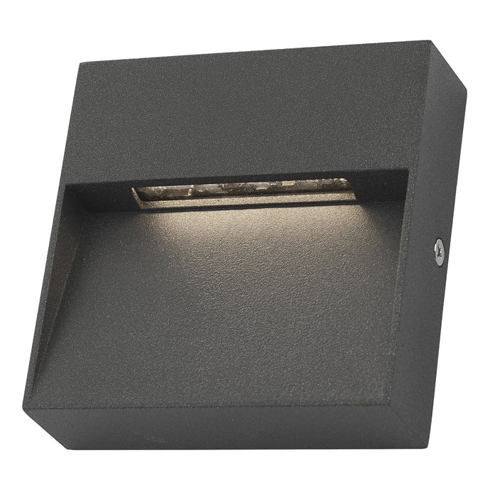 Dar Lighting YUK2139 Yukon Outdoor Wall Light Square Eyelid Anthracite IP65 LED - 35541