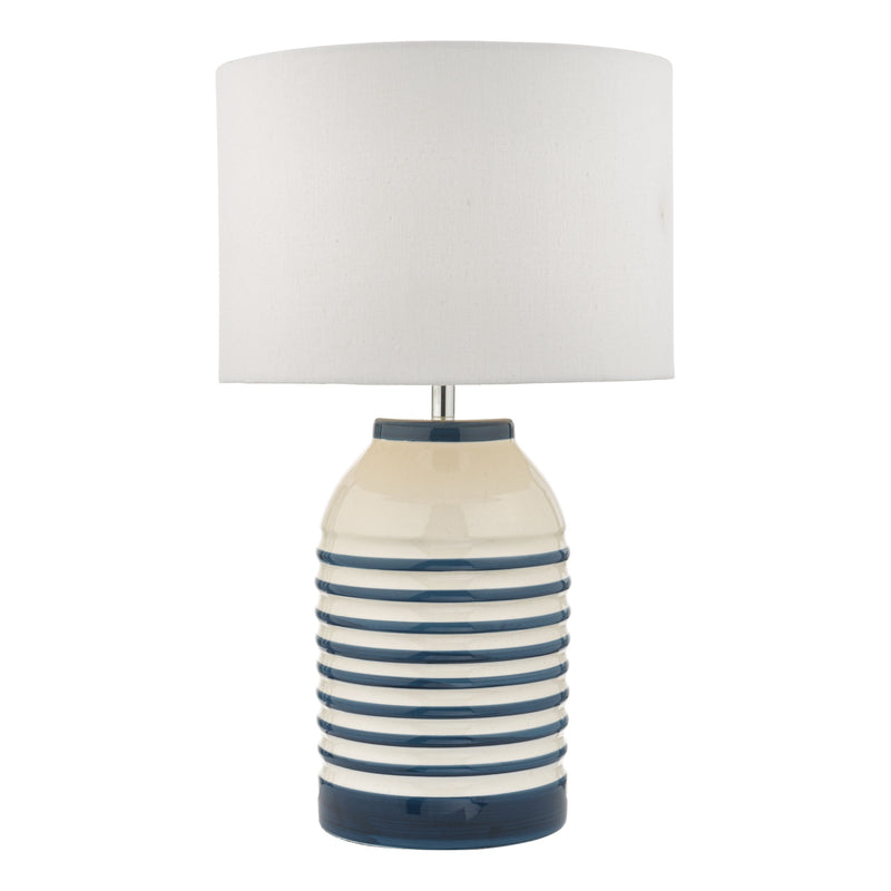 Load image into Gallery viewer, Dar Lighting ZAB4223 Zabe Table Lamp White &amp; Blue C/W Shade - 35543
