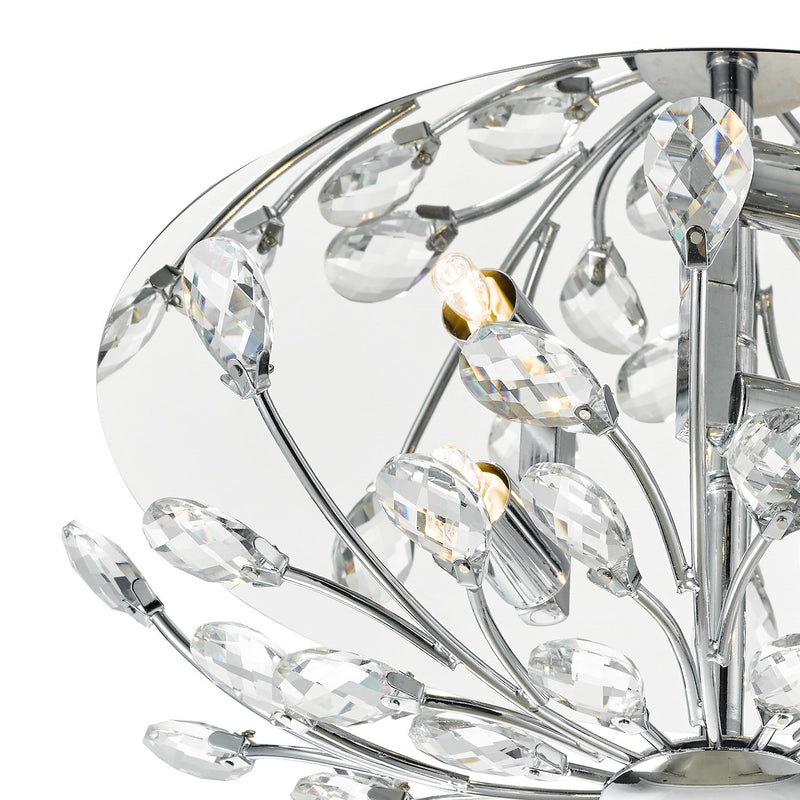 Load image into Gallery viewer, Dar Lighting ZAF5350 Zafir 3 Light Flush Polished Chrome Crystal - 35547
