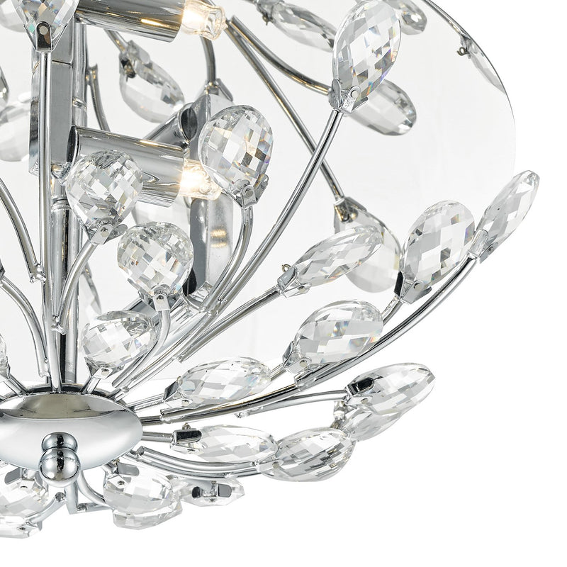 Load image into Gallery viewer, Dar Lighting ZAF5350 Zafir 3 Light Flush Polished Chrome Crystal - 35547
