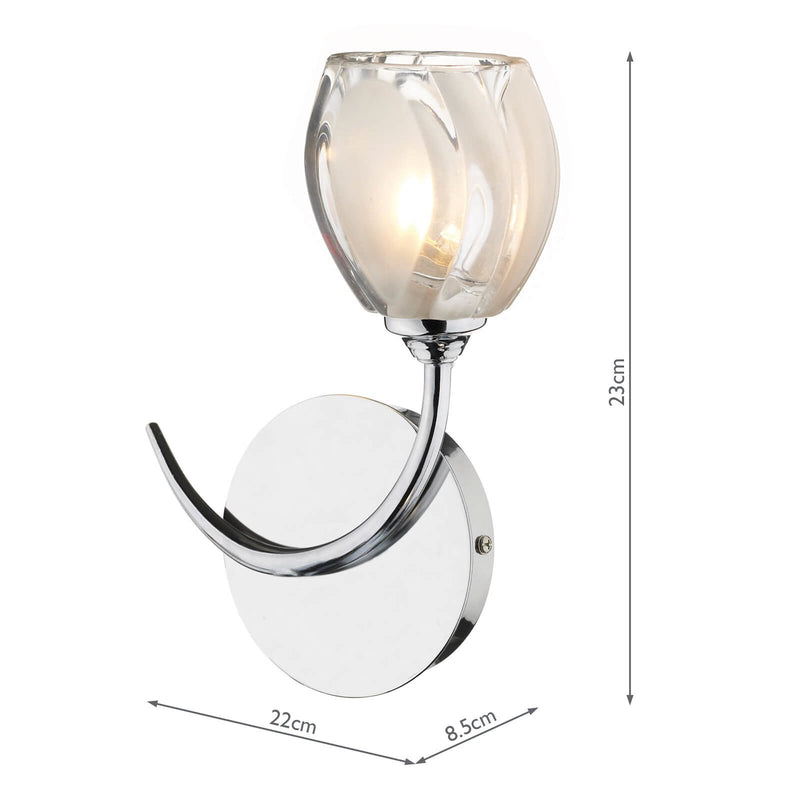 Load image into Gallery viewer, Dar Lighting ZAG0750 Zagreb Single Wall Bracket Polished Chrome - 16944
