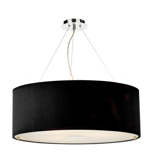 Dar Lighting ZAR0622 Zaragoza 6 Light Pendant Black 90cm - 35552