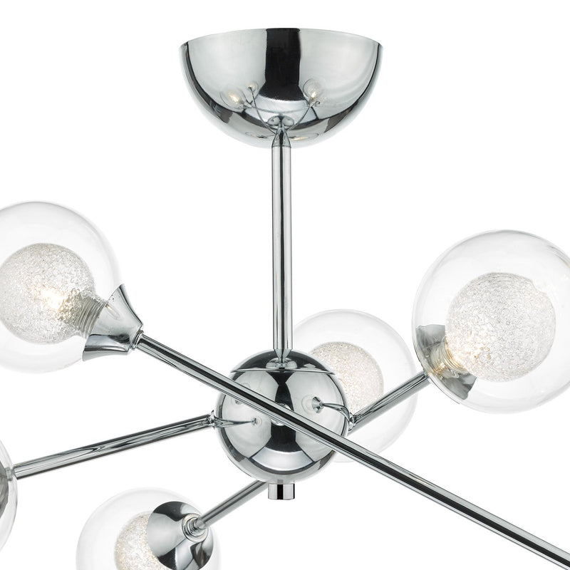 Load image into Gallery viewer, Dar Lighting ZEK0650 Zeke 6 Light Semi Flush Polished Chrome - 26144
