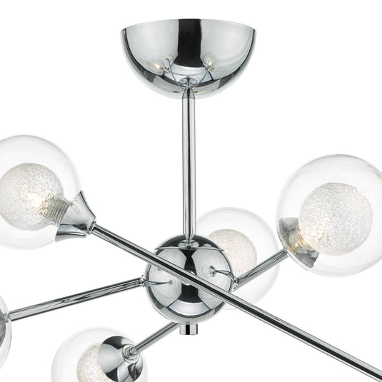 Dar Lighting ZEK0650 Zeke 6 Light Semi Flush Polished Chrome - 26144