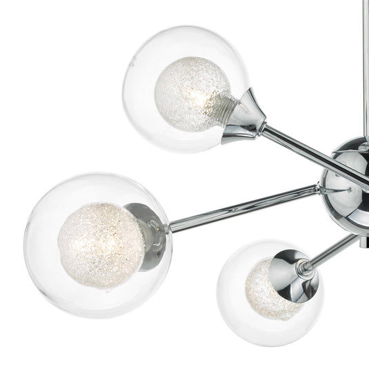 Dar Lighting ZEK0650 Zeke 6 Light Semi Flush Polished Chrome - 26144