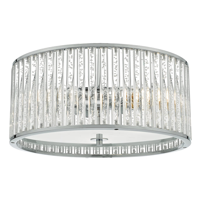 Dar Lighting ZET0450 Zeto 4lt Flush Polished Chrome & Acrylic Rods IP44 - 35561