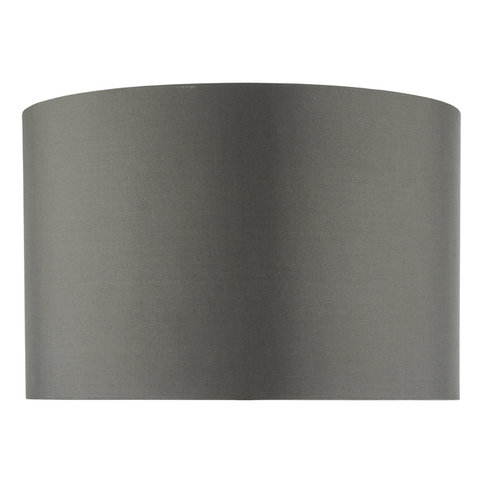 Dar Lighting ZEY1439 Zeya Grey Faux Silk Drum Shade 37cm - 37041
