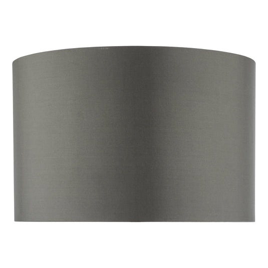 Dar Lighting ZEY1439 Zeya Grey Faux Silk Drum Shade 37cm - 37041