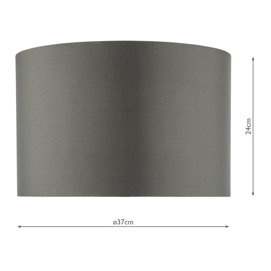Dar Lighting ZEY1439 Zeya Grey Faux Silk Drum Shade 37cm - 37041