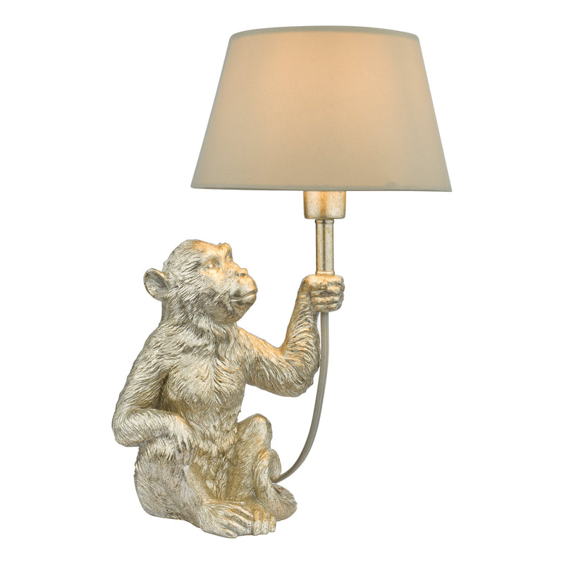 Load image into Gallery viewer, Dar Lighting ZIR4232 Zira 1 Light Monkey Table Lamp Silver With Shade - 37044
