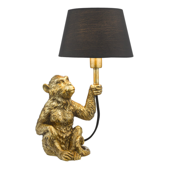 Dar Lighting ZIR4235 Zira Monkey Table Lamp Gold With Shade - 37045