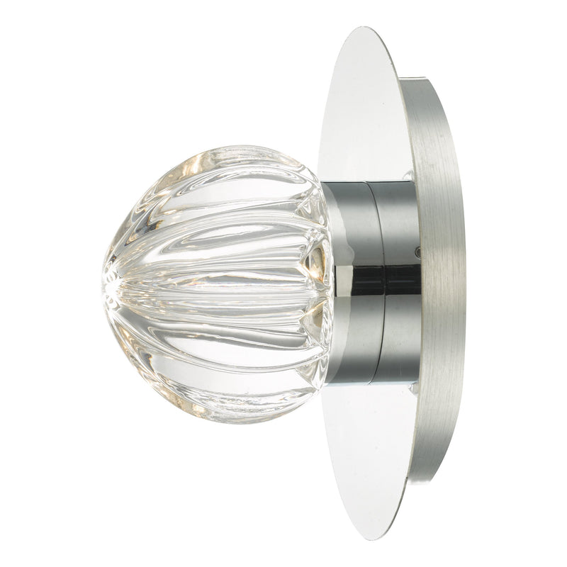 Load image into Gallery viewer, Dar Lighting ZON0750 Zondra Wall Light Polished Chrome &amp; Glass LED Bathroom IP44 - 35564
