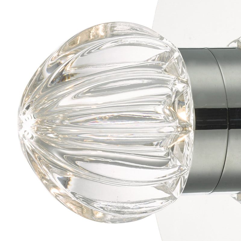 Load image into Gallery viewer, Dar Lighting ZON0750 Zondra Wall Light Polished Chrome &amp; Glass LED Bathroom IP44 - 35564
