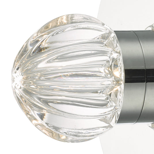 Dar Lighting ZON0750 Zondra Wall Light Polished Chrome & Glass LED Bathroom IP44 - 35564