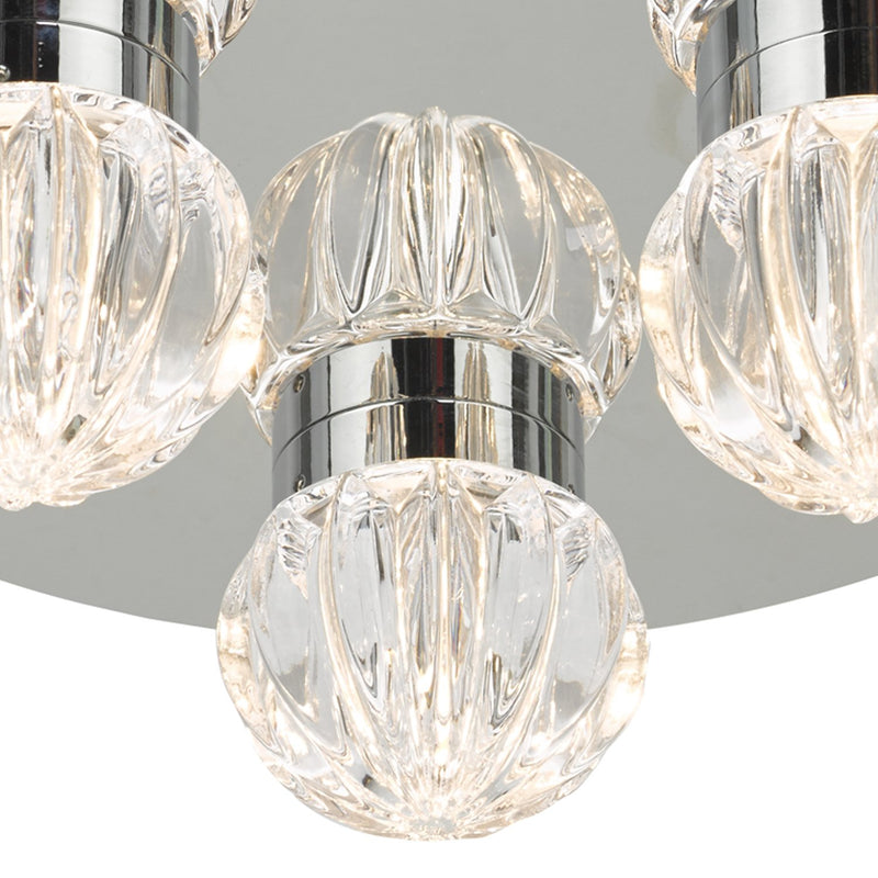 Load image into Gallery viewer, Dar Lighting ZON5350 Zondra 3lt Flush Polished Chrome &amp; Glass LED Bathroom IP44 - 35565
