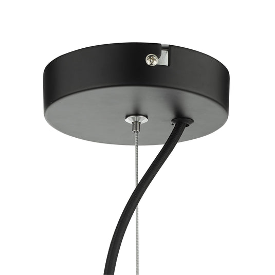Dar Lighting ZUL0122 Zula 1 Light Single Pendant Black Clear Glass - 35566