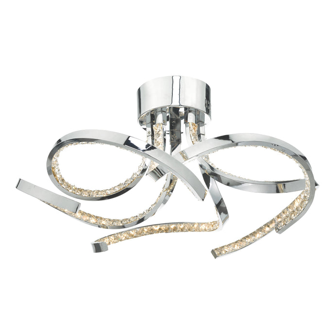 Dar Lighting ZYA5450 Zya 5lt Flush Polished Chrome & Crystal LED - 35569