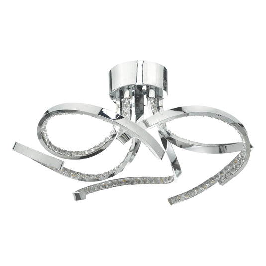 Dar Lighting ZYA5450 Zya 5lt Flush Polished Chrome & Crystal LED - 35569