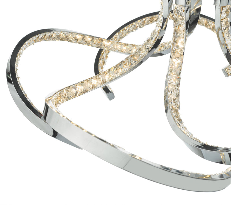 Load image into Gallery viewer, Dar Lighting ZYA5450 Zya 5lt Flush Polished Chrome &amp; Crystal LED - 35569
