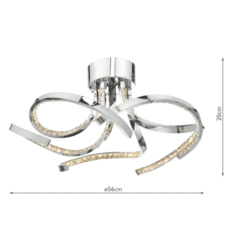Load image into Gallery viewer, Dar Lighting ZYA5450 Zya 5lt Flush Polished Chrome &amp; Crystal LED - 35569
