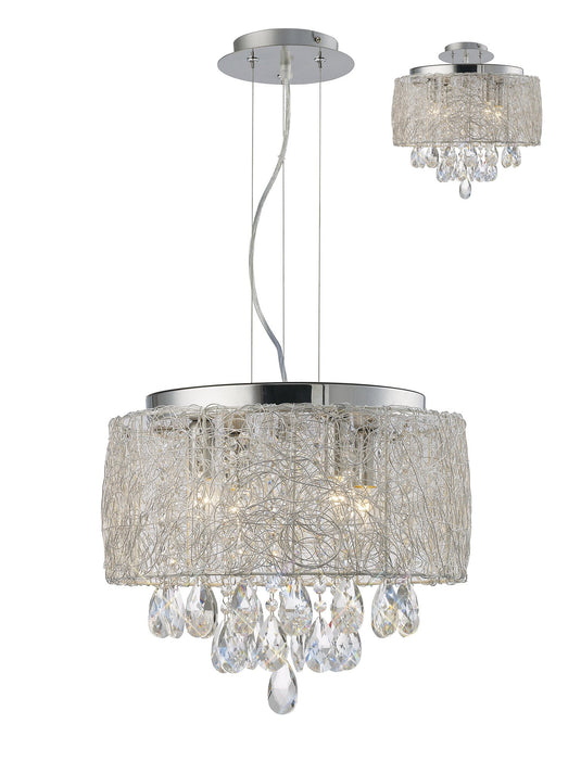 Diyas IL31160 Adeline Pendant 4 Light Polished Chrome/Crystal - 38286
