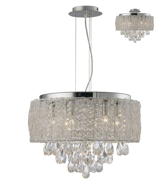 Diyas IL31161 Adeline Pendant 6 Light Polished Chrome/Crystal - 38287