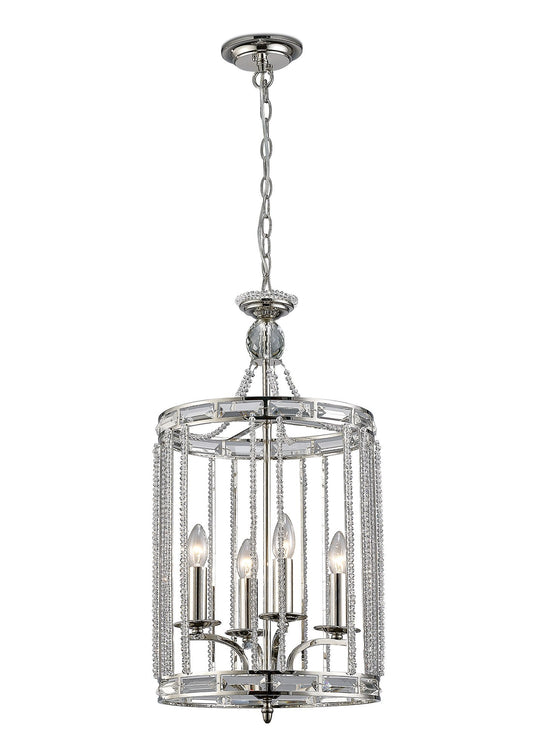 Diyas IL31666 Adina Pendant 4 Light E14 Polished Nickel/Crystal - 38448