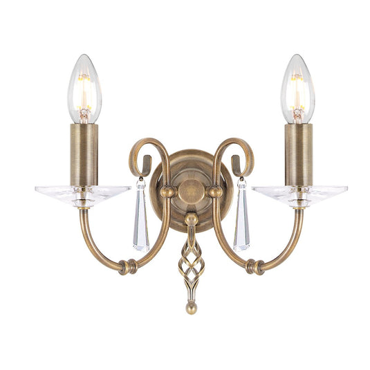 Elstead Lighting AG2-AGED-BRASS Aegean 2 Light Wall Light - Aged Brass