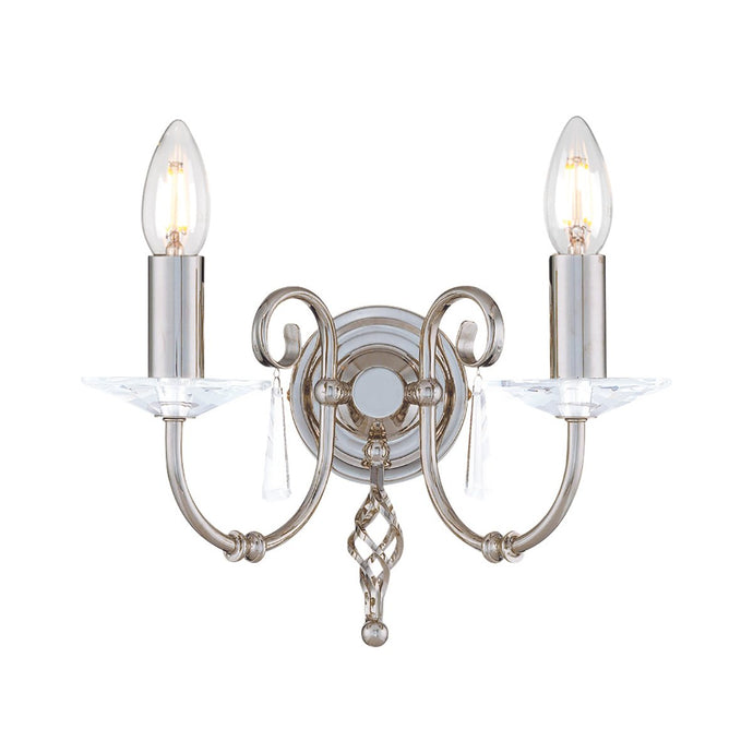 Elstead Lighting AG2-POL-NICKEL Aegean 2 Light Wall Light - Polished Nickel