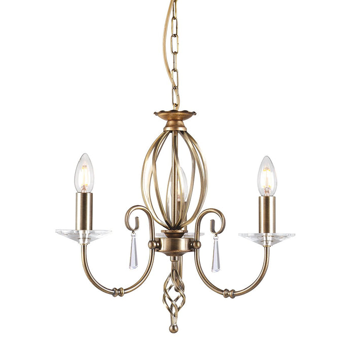 Elstead Lighting AG3-AGED-BRASS Aegean 3 Light Chandelier - Aged Brass