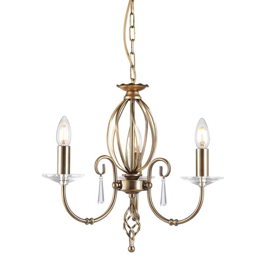 Elstead Lighting AG3-AGED-BRASS Aegean 3 Light Chandelier - Aged Brass