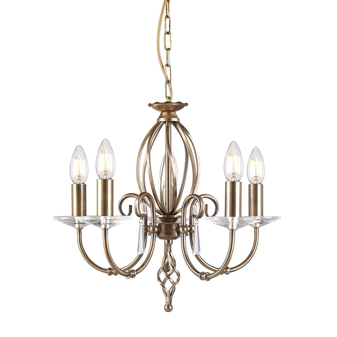 Elstead Lighting AG5-AGED-BRASS Aegean 5 Light Chandelier - Aged Brass