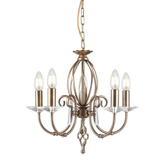 Elstead Lighting AG5-AGED-BRASS Aegean 5 Light Chandelier - Aged Brass