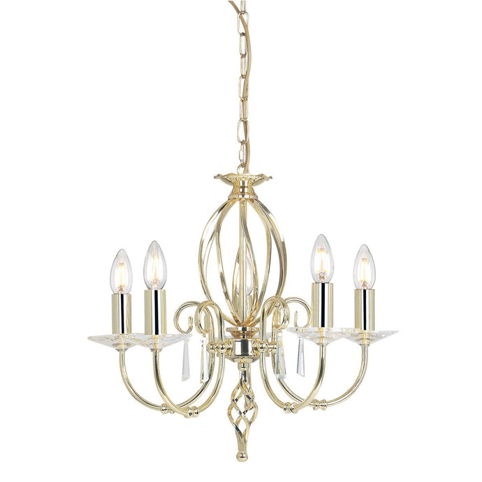 Elstead Lighting AG5-POL-BRASS Aegean 5 Light Chandelier - Polished Brass