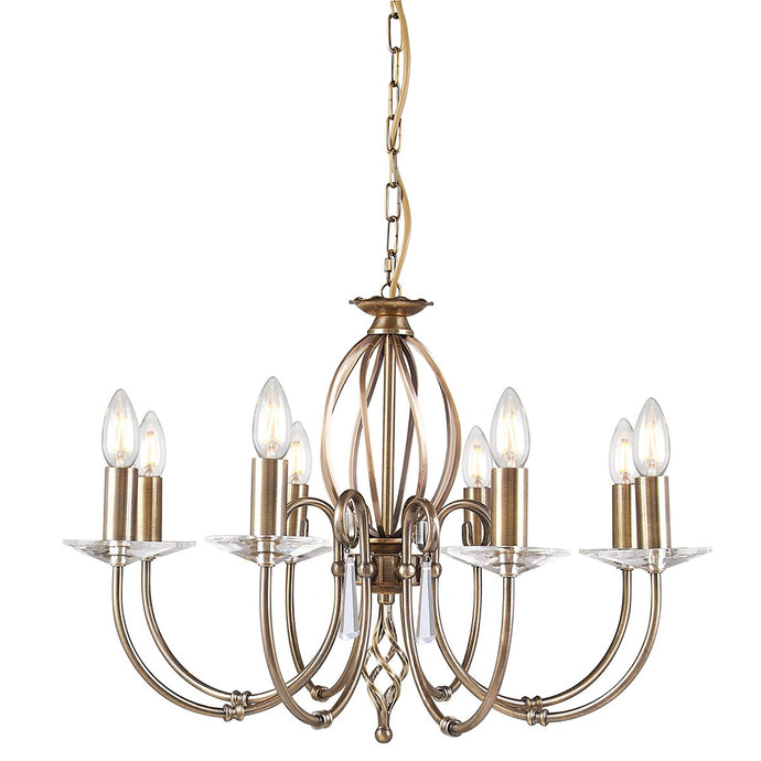 Elstead Lighting AG8-AGED-BRASS Aegean 8 Light Chandelier - Aged Brass