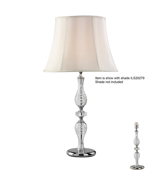 Diyas IL11024 Albas Crystal Table Lamp WITHOUT SHADE 1 Light Silver Finish - 37849