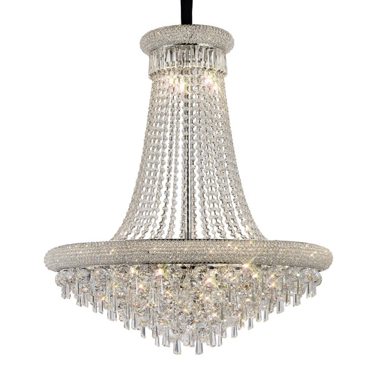 Diyas IL31452 Alexandra Pendant 18 Light E14 Polished Chrome/Crystal Item Weight: 28.6kg - 38379