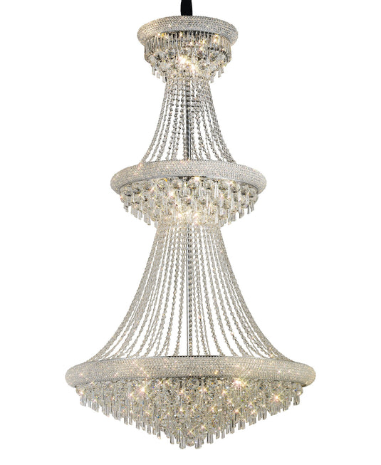 Diyas IL31454 Alexandra Pendant 3 Tier 29 Light E14 Polished Chrome/Crystal (Pallet Shipment Only), (ITEM REQUIRES CONSTRUCTION/CONNECTION) Item Weight: 63.4kg - 38381