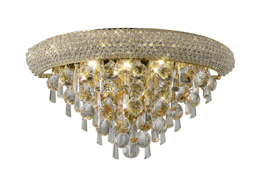 Diyas IL32101 Alexandra Wall Lamp Medium 3 Light French Gold/Crystal - 38519