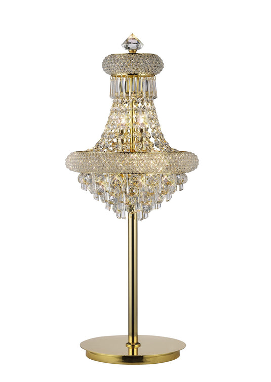 Diyas IL32103 Alexandra Table Lamp 5 Light French Gold/Crystal - 38520