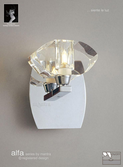 Mantra M0423/S Alfa Wall Lamp Switched 1 Light G9, Polished Chrome