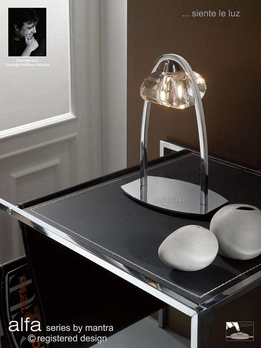 Mantra M0425 Alfa Large Table Lamp 1 Light G9, Polished Chrome