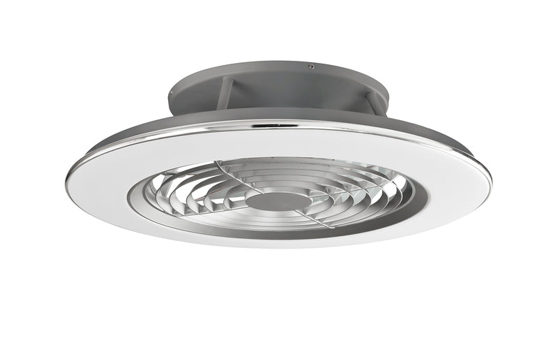 Load image into Gallery viewer, Mantra M6706 Alisio 70W LED Dimmable Ceiling Light With Built-In 35W DC Reversible Fan Chrome &amp; Grey (Remote Control &amp; App) - 24725
