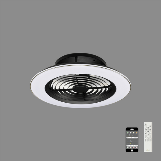 Mantra M7800 Alisio 70W LED Dimmable Ceiling Light With Built-In 35W DC Reversible Fan Black (Remote Control & App) - 42327