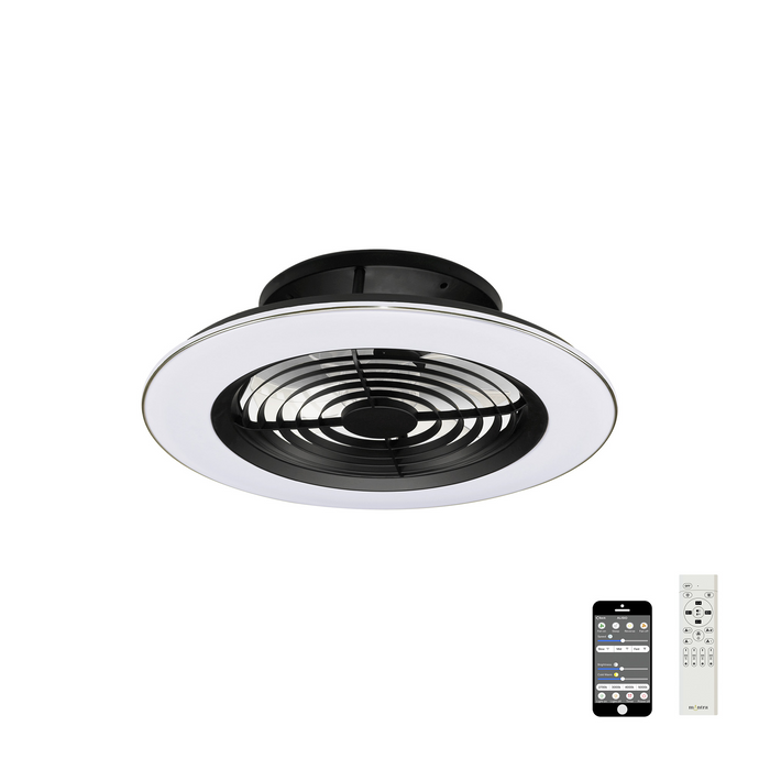 Mantra M7800 Alisio 70W LED Dimmable Ceiling Light With Built-In 35W DC Reversible Fan Black (Remote Control & App) - 42327