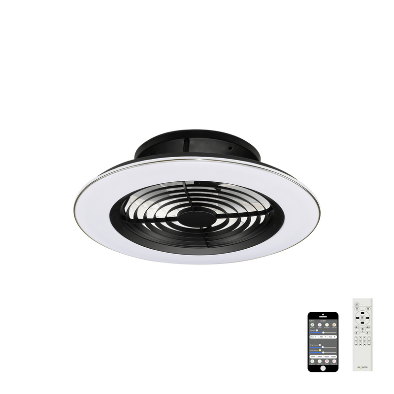 Load image into Gallery viewer, Mantra M7800 Alisio 70W LED Dimmable Ceiling Light With Built-In 35W DC Reversible Fan Black (Remote Control &amp; App) - 42327
