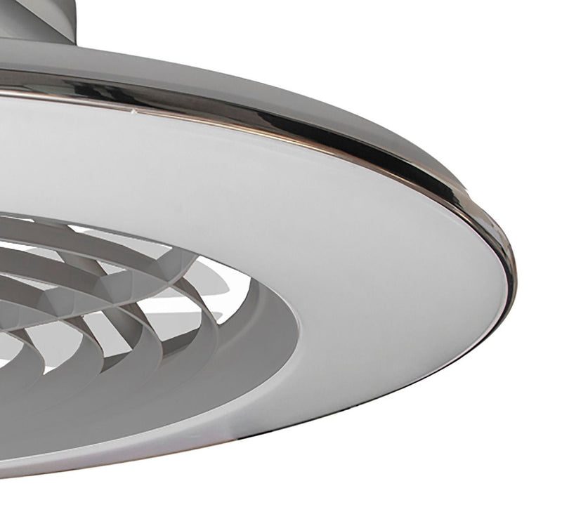Load image into Gallery viewer, Mantra M7491 Alisio XL 95W LED Dimmable Ceiling Light With Built-In 58W DC Reversible Fan Silver (Remote Control &amp; App &amp; Alexa/Google Voice control) - 27147
