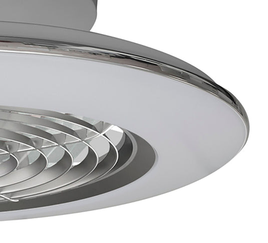 Mantra M7494 Alisio Mini 70W LED Dimmable Ceiling Light With Built-In 30W DC Reversible Fan Silver (Remote Control) - 27150