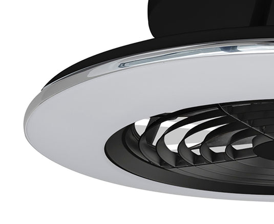 Mantra M7495 Alisio Mini 70W LED Dimmable Ceiling Light With Built-In 30W DC Reversible Fan Black (Remote Control) - 27151